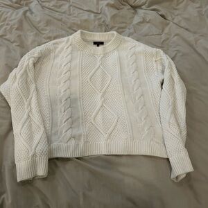 Quince Ivory Cable Knit Sweater